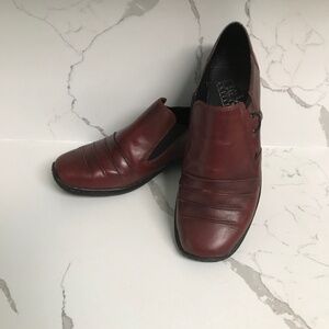 Rieker Antistress Women’s Burgundy Leather Shoes Euro 37 Slip On